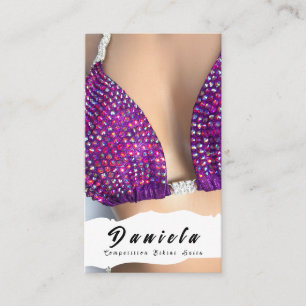 Crystal Bikini Fitness Competition Suits Women Bus Visitekaartje