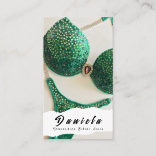 Crystal Bikini Fitness Competition Suits Women Bus Visitekaartje