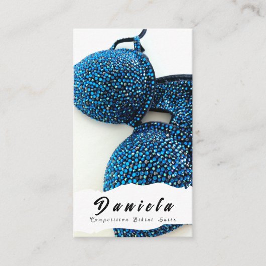 Crystal Bikini Fitness Competition Suits Women Visitekaartje (Voorkant)