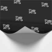 Crystal Black Fleur de lis Cadeaupapier (Hoek)