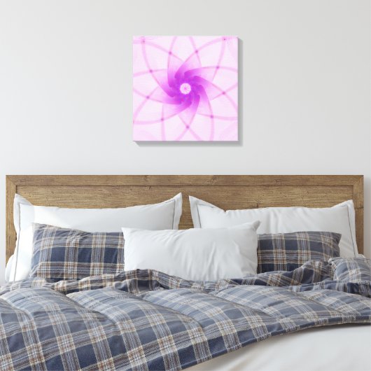 Crystal Bloom – Microscopische Fractale Kunst Canvas Afdruk (Insitu (Slaapkamer))