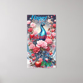 Crystal Blooms Wonderland: Peacock Canvas Kunst