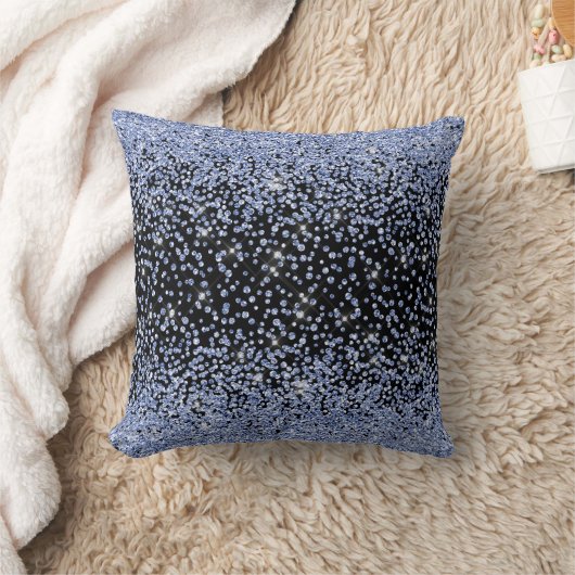 Crystal Blue Black achtergrond Cushion Pillow Kussen (Deken)