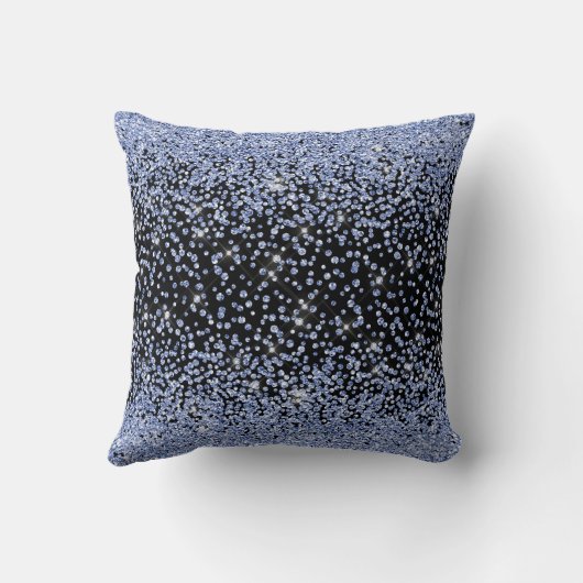 Crystal Blue Black achtergrond Cushion Pillow Kussen (Achterkant)