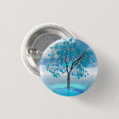 Crystal Blue Boom knop Ronde Button 3,2 Cm (Voorkant /achterkant)