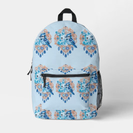 Crystal Blue Bunny and Blue Jay Heart Bedrukte Rugzak