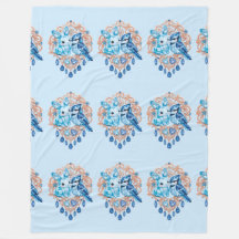 Crystal Blue Bunny and Blue Jay Heart