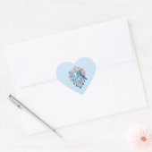Crystal Blue Bunny and Blue Jay Heart Hart Sticker (Envelop)