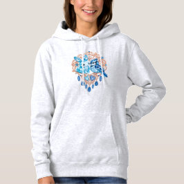 Crystal Blue Bunny and Blue Jay Heart Hoodie