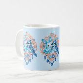Crystal Blue Bunny and Blue Jay Heart Koffiemok (Voorkant links)