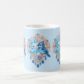 Crystal Blue Bunny and Blue Jay Heart Koffiemok (Center)