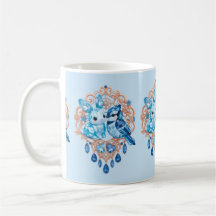 Crystal Blue Bunny and Blue Jay Heart