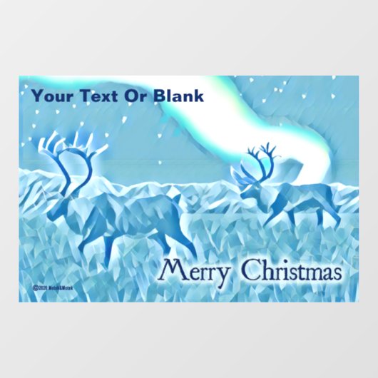 Crystal Blue Cariou - Vrolijk kerstfeest Raamsticker (Vel)