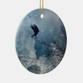 Crystal Blue Crow Sky Keramisch Ornament (Rechts)
