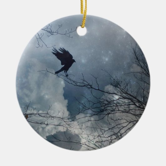 Crystal Blue Crow Sky Keramisch Ornament (Voorkant)