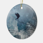 Crystal Blue Crow Sky Keramisch Ornament (Links)