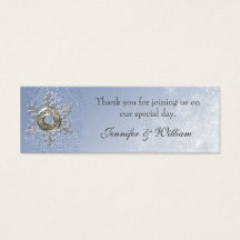 Crystal Blue Custom Winter Weddenschap-tags