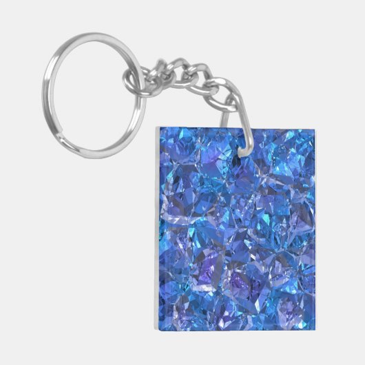 Crystal Blue en Paars Sleutelhanger (Voorkant Links)