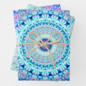 Crystal Blue Floral Mandala Inpakpapier Vel (In situ)