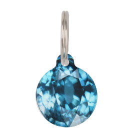 Crystal Blue Gemstone Zircon December Birthstone Huisdierpenning