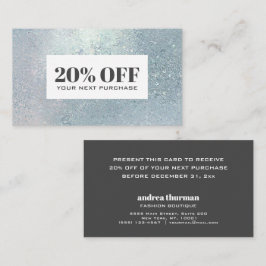 Crystal Blue glazen parelkorting Coupon Kaart Visitekaartje