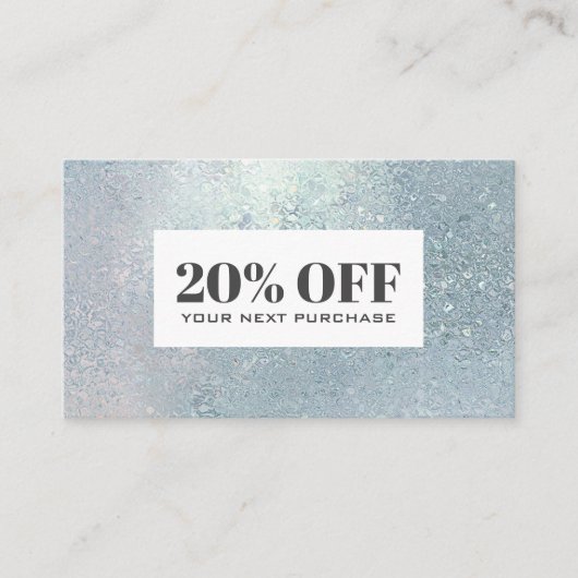 Crystal Blue glazen parelkorting Coupon Kaart Visitekaartje (Voorkant)