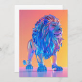 Crystal Blue Lion Blank Card Feestdagenkaart (Voorkant / Achterkant)