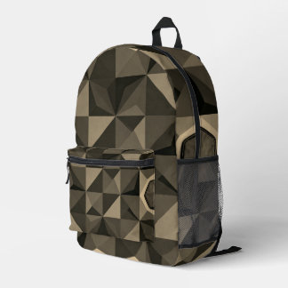 Crystal Blue Low‑Poly Geometric Backpack Bedrukte Rugzak