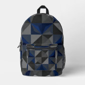 Crystal Blue Low‑Poly Geometrische Rugzak (Voorkant)