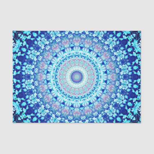 Crystal Blue Shiny Mandala Tissuepapier (Voorkant)