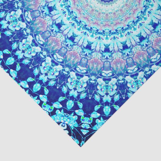 Crystal Blue Shiny Mandala Tissuepapier (Detail)
