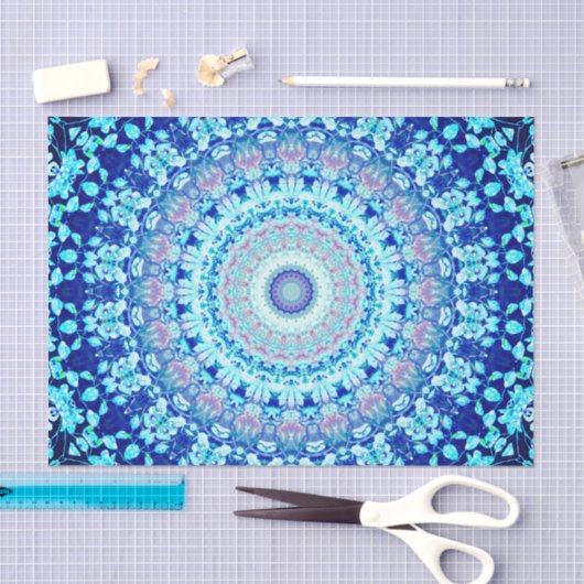 Crystal Blue Shiny Mandala Tissuepapier (Craft)