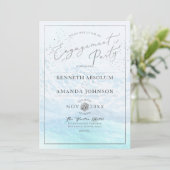 Crystal Blue Shoreline/Beach Engagement Party Kaart (Staand voorkant)