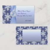 Crystal Blue Snowflake Celebration Visitekaartje (Voorkant / Achterkant)