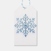 Crystal Blue Snowflake Design Cadeaulabel (Voorkant)