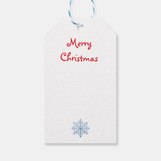 Crystal Blue Snowflake Design Cadeaulabel (Achterkant)