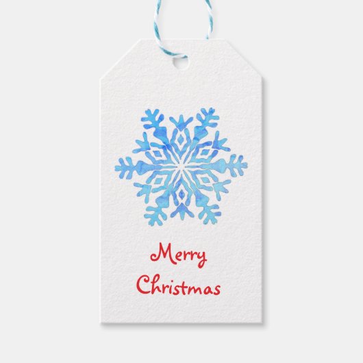 Crystal Blue Snowflake Design Cadeaulabel (Voorkant)