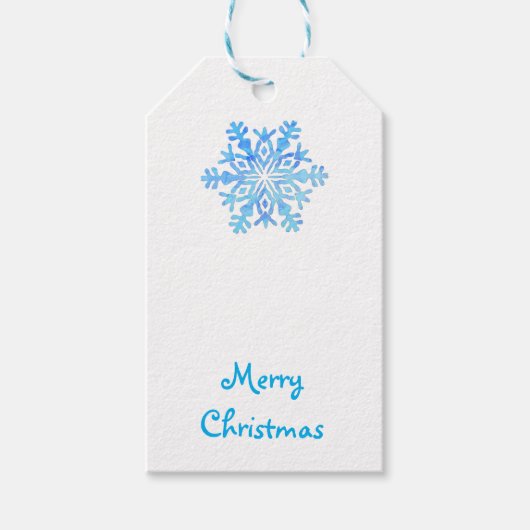 Crystal Blue Snowflake Design Cadeaulabel (Voorkant)
