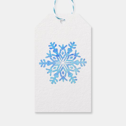 Crystal Blue Snowflake Design Cadeaulabel (Achterkant)