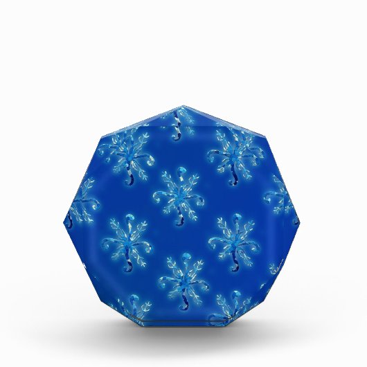 Crystal Blue Snowflakes Fotoblokken (Voorkant)