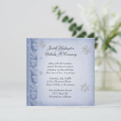Crystal Blue Snowflakes Winter Weddenschap Kaart (Staand voorkant)