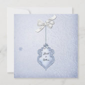 Crystal Blue Snowflakes Winter Weddenschap Kaart (Achterkant)