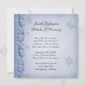 Crystal Blue Snowflakes Winter Weddenschap Kaart (Voorkant)