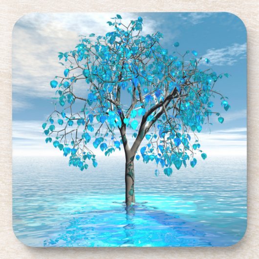 Crystal Blue-structuur Bier Onderzetter (Voorkant)