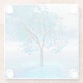 Crystal Blue-structuur Glazen Onderzetter (Achterkant)