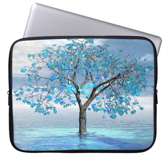 Crystal Blue-structuur Laptop Sleeve (Voorkant)