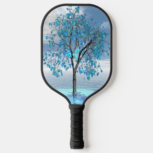 Crystal Blue-structuur Pickleball Paddle (Voorkant)