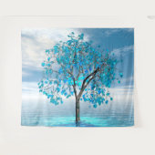 Crystal Blue Tree Wandkleed (Voorkant (horizontaal))