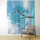 Crystal Blue Tree Wandkleed (In situ)