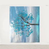 Crystal Blue Tree Wandkleed (Voorkant)